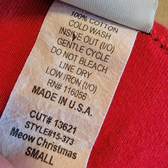 Jess & Jane Artsy Abstract All Over Christmas Cat Pop Art Top Women's S USA - Picture 6 of 9